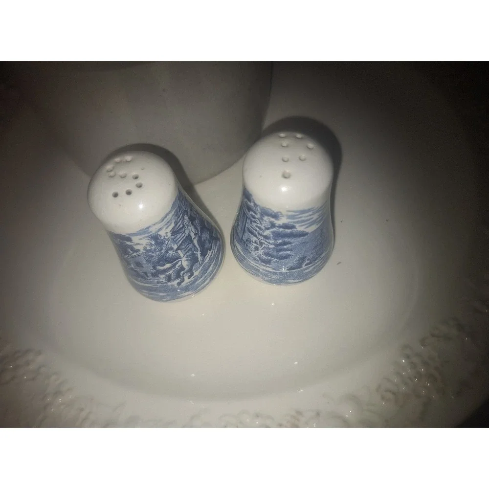 Vintage ironstone Staffordshire Liberty salt and pepper shakers